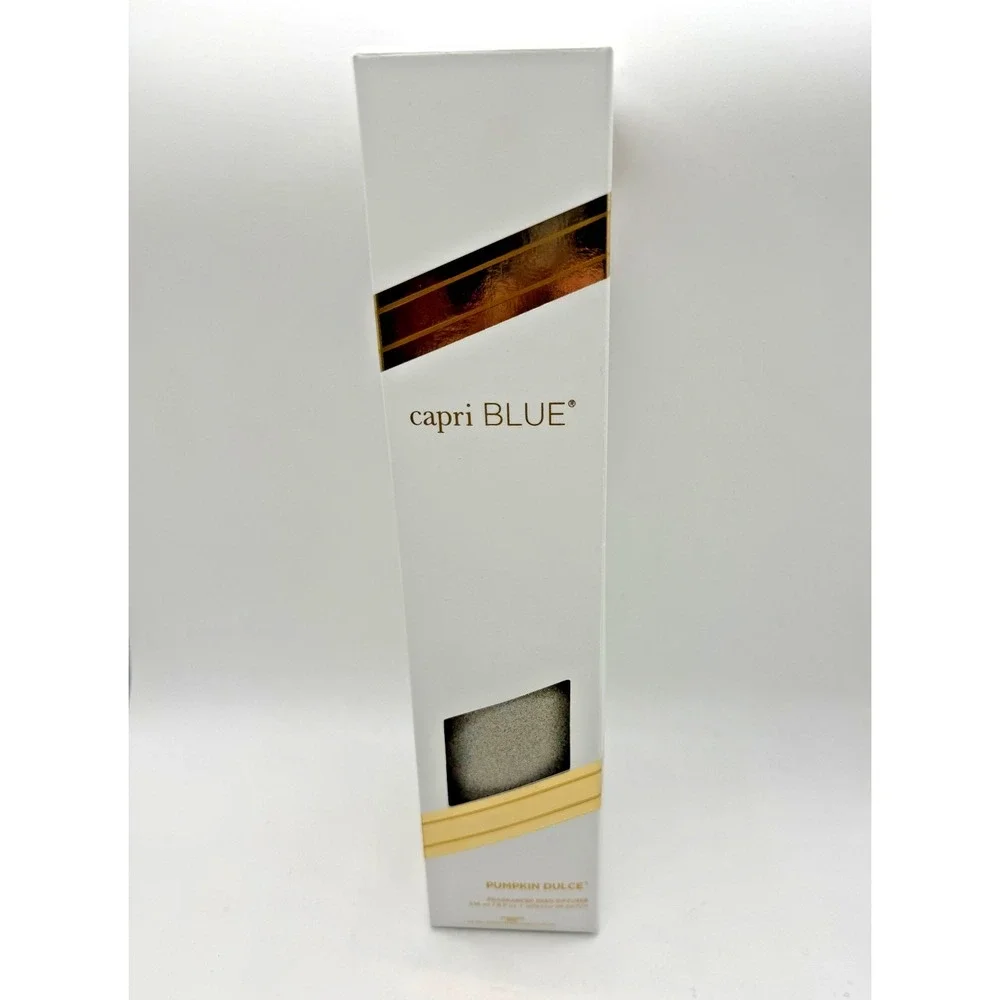 Capri‎ Blue Pumpkin Dulce Reed Diffuser 8 Fl Oz Silver Glass Home Fragrance
